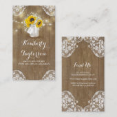 素朴なメーソンジャーのベビーの呼吸およびヒマワリ 名刺 (正面/裏面)