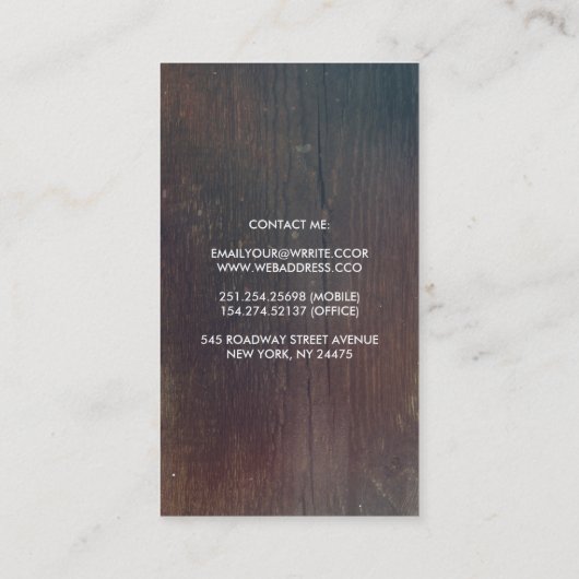 素朴なメーソンジャーのベビーの呼吸および納屋木 名刺 (裏面)