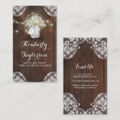 素朴なメーソンジャーのベビーの呼吸ひもはレースをつけます 名刺 (正面/裏面)