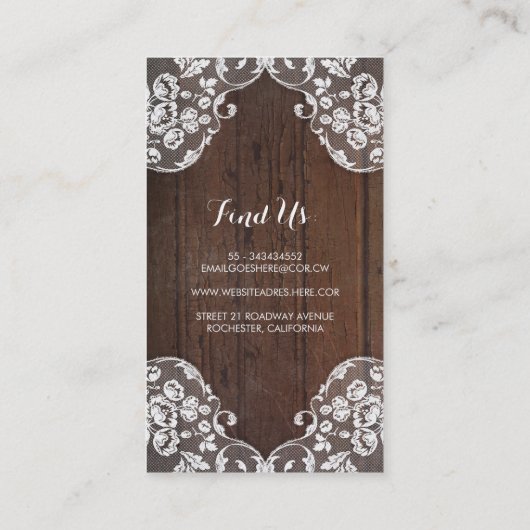 素朴なメーソンジャーのベビーの呼吸ひもはレースをつけます 名刺 (裏面)