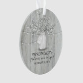 素朴なメーソンジャーのベビーの呼吸ひもは木をつけます オーナメント (正面)