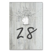 素朴なメーソンジャーのベビーの呼吸ひもは木をつけます テーブルナンバー (裏面)