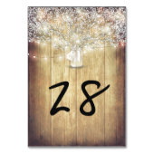 素朴なメーソンジャーのベビーの呼吸ひもは納屋をつけます テーブルナンバー (裏面)