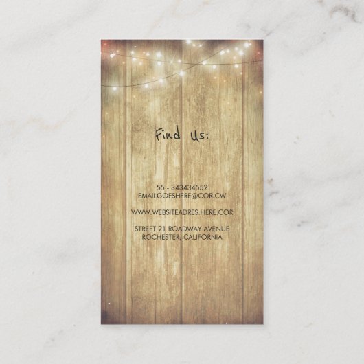 素朴なメーソンジャーのベビーの呼吸ひもは納屋をつけます 名刺 (裏面)