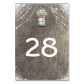 素朴なメーソンジャーのベビーの呼吸結婚式の国 テーブルナンバー (裏面)