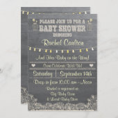 素朴なメーソンジャーのベビーシャワーの招待状 招待状 (正面/裏面)