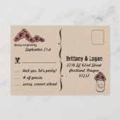 素朴なメーソンジャーの駆け落ちの応答の郵便はがき 出欠カード (裏面)