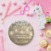 素朴なメーソンジャースの糸のライトレースの木 ペーパープレート (パーティー)