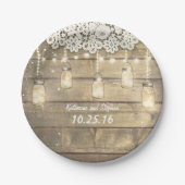 素朴なメーソンジャースの糸のライトレースの木 ペーパープレート (正面)