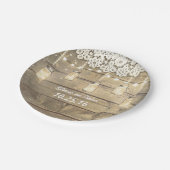 素朴なメーソンジャースの糸のライトレースの木 ペーパープレート (アングル)