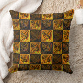 素朴なモザイクの円を持つ黄色い茶色の正方形 クッション (ブランケット)