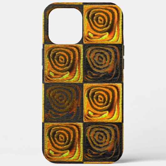 素朴なモザイクの黄色がかった正方形と円 Case-Mate iPhoneケース (裏面)