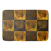 素朴なモザイクの黄色正方形と円 バスマット (正面)