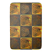 素朴なモザイクの黄色正方形と円 バスマット (正面縦)