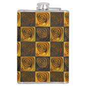 素朴なモザイクの黄色正方形と円 フラスク (裏面)