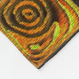 素朴なモザイクの黄色正方形と円 フリースブランケット