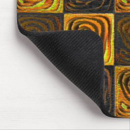 素朴なモザイクの黄色正方形と円 マウスパッド