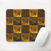 素朴なモザイクの黄色正方形と円 マウスパッド (マウス)
