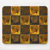 素朴なモザイクの黄色正方形と円 マウスパッド (正面)