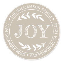 素朴なモダンなクリスマスの喜び 宛名 グレー