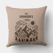 素朴なモダンな山のカスタム クッション (裏面)