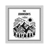 素朴なモダンな山 カスタム ラバースタンプ (インプリント)