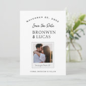 素朴なモダンな黒と白のポラロイド写真 セーブザデート (スタンド正面)