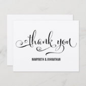 素朴なモダンな「私たち、結婚しました」スクリプトの結婚式のお礼状カード 招待状 (正面/裏面)