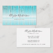 素朴なモダンによって風化させるターコイズBarnwood 名刺 (正面/裏面)