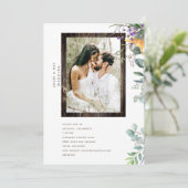 素朴なモダンウッドフレーム フォト 植物 招待状 (スタンド正面)