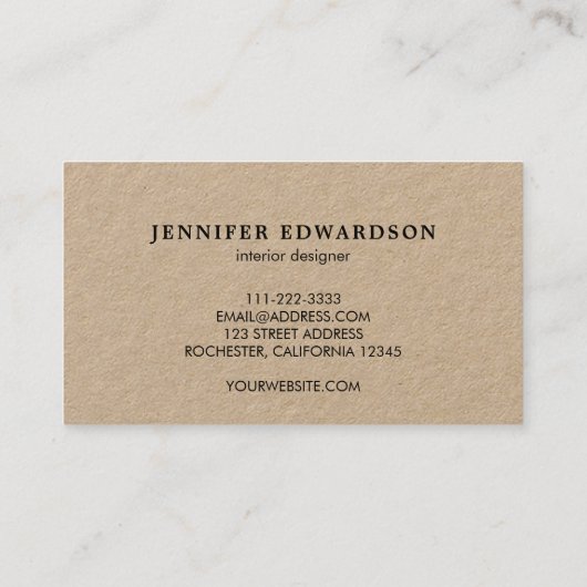 素朴なモダンクラフトブラック金ゴールドプロフェッショナル 名刺 (裏面)