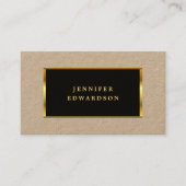 素朴なモダンクラフトブラック金ゴールドプロフェッショナル 名刺 (正面)