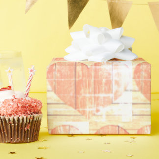 素朴なモダンハート包装紙 ラッピングペーパー