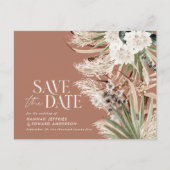 素朴なモダンパンパスユーカリ植物性QRコード 案内ポストカード (正面)