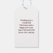 素朴なモダンフローラの葉のstarn休日 ギフトタグ (裏面)