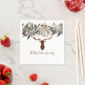 素朴なモダンフローラの葉のstarn休日 スタンダードカクテルナプキン (インサイチュ)