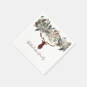 素朴なモダンフローラの葉のstarn休日 スタンダードカクテルナプキン (角)