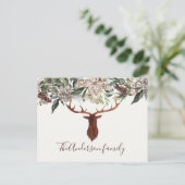 素朴なモダンフローラの葉のstarn休日 ポストカード (スタンド正面)