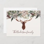 素朴なモダンフローラの葉のstarn休日 ポストカード (正面/裏面)