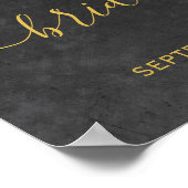 素朴なモダンブライダルシャワー金ゴールド歓迎サイン ポスター (角)