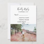 素朴なモダンモノグラム写真RSVPの結婚カード 招待状 (正面)