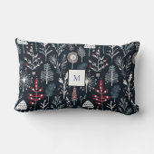 素朴なモダン休日パターンのモノグラムのクリスマス ランバークッション (裏面)