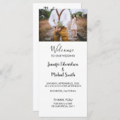 素朴なモダン写真エレガント結婚式プログラム プログラム (正面/裏面)