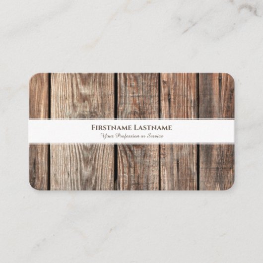 素朴なモダン木材のインテリアデザイン白ストライプ色 名刺 (正面)