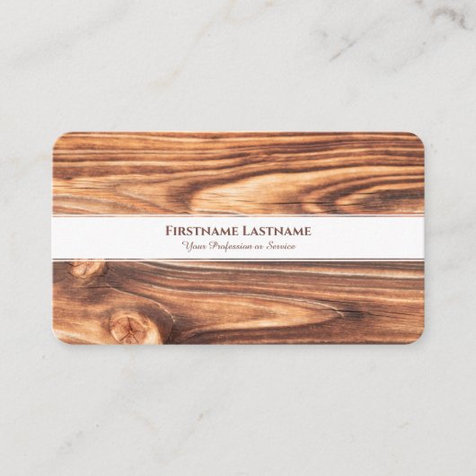 素朴なモダン木材のインテリアデザイン白ストライプ色 名刺 (正面)