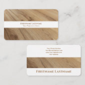 素朴なモダン木材のインテリアデザイン白ストライプ色 名刺 (正面/裏面)