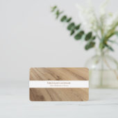 素朴なモダン木材のインテリアデザイン白ストライプ色 名刺 (スタンド正面)