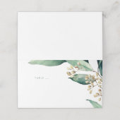 素朴なモダン植物性の緑のエスコートカード プレイスカード (外部開封)