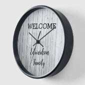 素朴なモダン歓迎ファミリー名グレーシープラップ 壁時計 (傾斜)