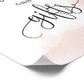 素朴なモダン バーガンディーブラッシュ カードとギフトのサイン ポスター (角)